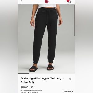 Black Lululemon Scuba Joggers